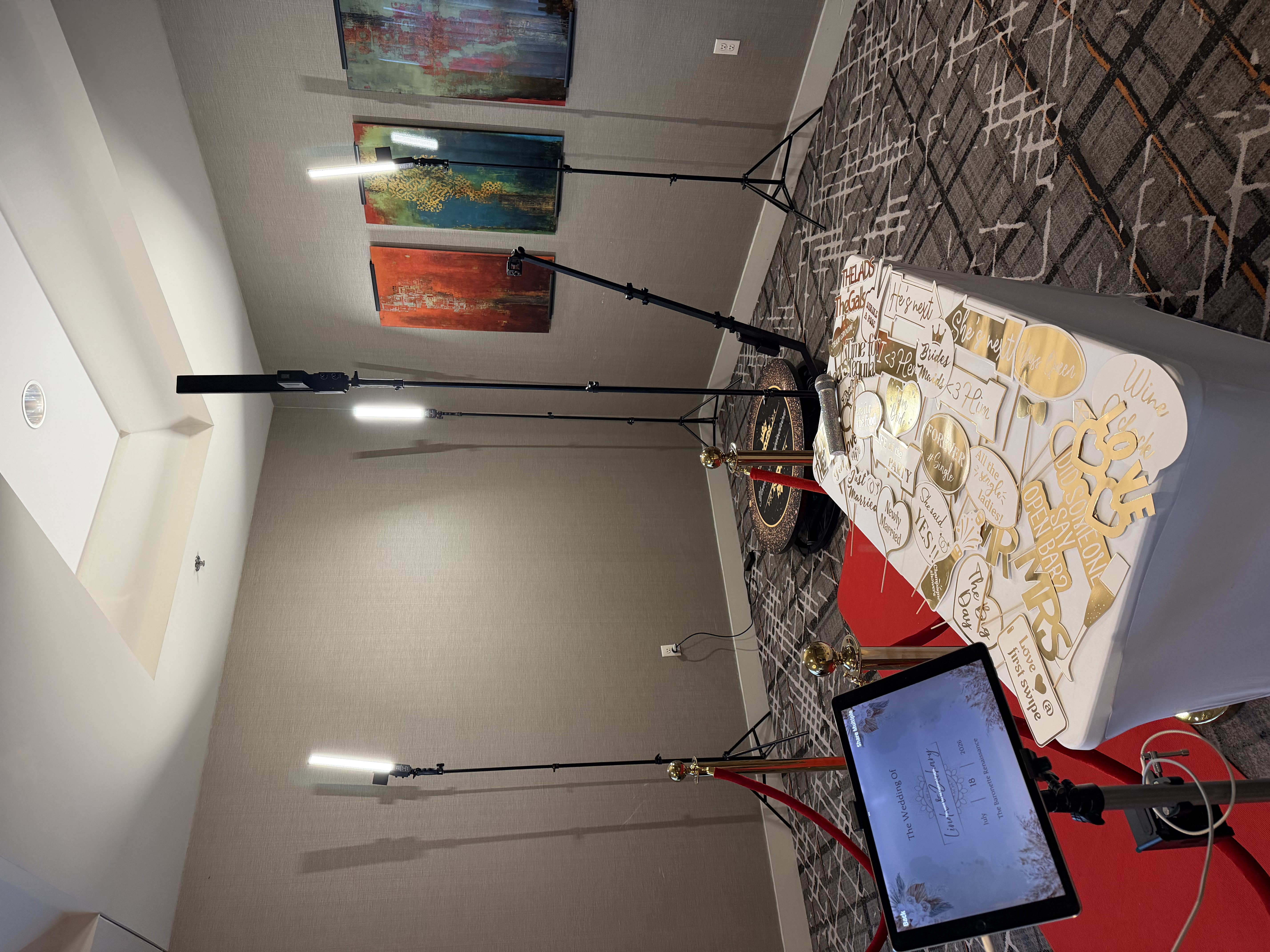 Yono's 360 Photobooth Wedding Setup with Props